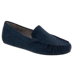 Aerosoles Over Drive Driving-Style Loafer Navy Fabric Faux Suede 8.5M NWT